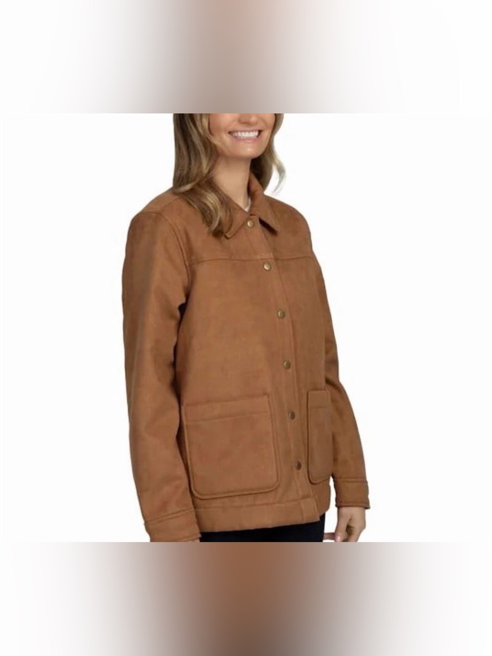 Boston Traders Women's Fleece Lined Trucker Jacket, Tan, size XS - Picture 3 of 6